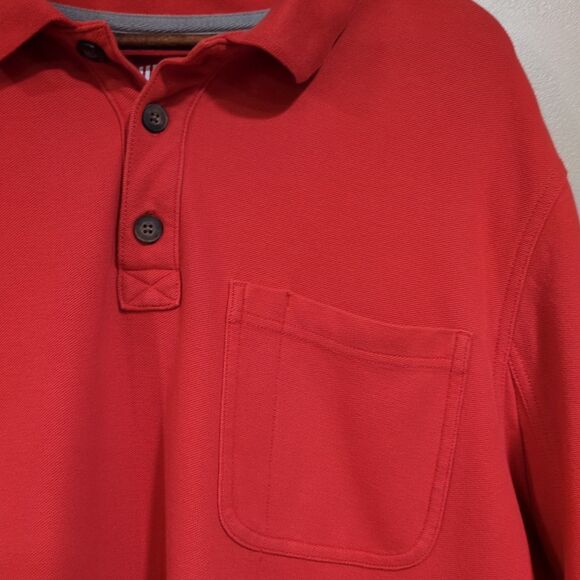 Duluth Trading Mens XL Polo Shirt Short Sleeve Relaxed Fit Red Orange 100%Cotton - Picture 3 of 13